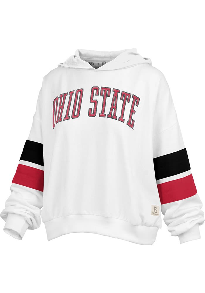 Pressbox Ohio State Buckeyes Womens White Kelly Hooded Sweatshirt