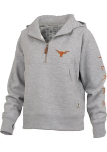 Pressbox Texas Longhorns Womens Grey Bronco Hooded Sweatshirt