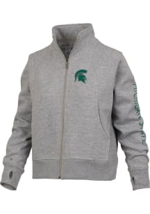 Womens Michigan State Spartans Grey Pressbox Homecoming Light Weight Jacket