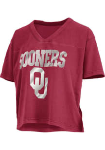 Pressbox Oklahoma Sooners Womens Crimson Sycamore Short Sleeve T-Shirt