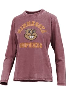 Womens Minnesota Golden Gophers Maroon Pressbox Selena LS Tee