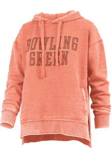Pressbox Bowling Green Falcons Womens Orange Vintage Fleece Hooded Sweatshirt