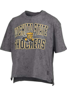 Pressbox Wichita State Shockers Womens Grey Maxima Sun Wash Short Sleeve T-Shirt