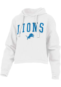 Detroit Lions Womens White Comfy Cord Hooded Sweatshirt