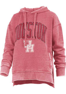 Pressbox Houston Cougars Womens Red Vintage Fleece Hooded Sweatshirt