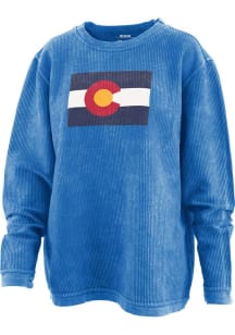 Pressbox Colorado Womens Blue State Flag Crew Sweatshirt