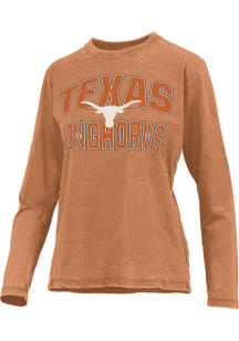 Pressbox Texas Longhorns Womens Burnt Orange Vintage Design LS Tee