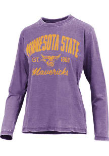 Pressbox Minnesota State Mankato Mavericks Womens Purple Burnout LS Tee