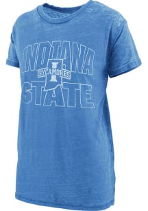 Pressbox Indiana State Sycamores Womens Blue Maxine Short Sleeve T-Shirt