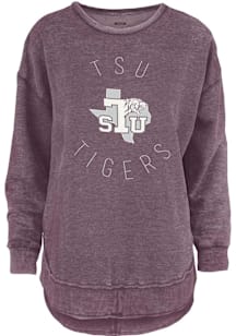 Pressbox Texas Southern Tigers Womens Maroon Melange Crew Sweatshirt