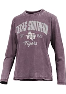 Pressbox Texas Southern Tigers Womens Maroon Burnout LS Tee