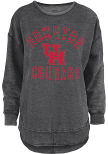 Pressbox Houston Cougars Womens Black Rockford Crew Sweatshirt