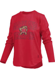 Maryland Terrapins Red Pressbox School Pride Design Short Sleeve T-Shirt