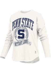 Womens Penn State Nittany Lions White Pressbox Anaheim LS Tee