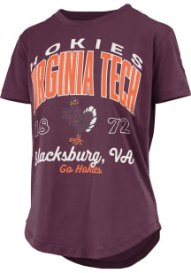 Pressbox Virginia Tech Hokies Womens Maroon Corvallis Short Sleeve T-Shirt