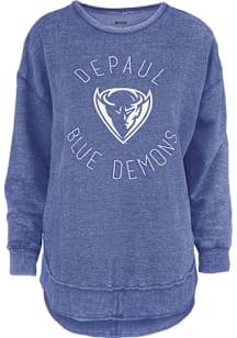 Pressbox DePaul Blue Demons Womens Blue Bakerfield Crew Sweatshirt