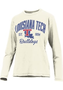 Pressbox Louisiana Tech Bulldogs Womens Ivory Basic Logo Chino LS Tee