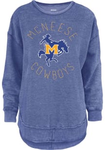 Pressbox McNeese State Cowboys Womens Blue Bakerfield Crew Sweatshirt