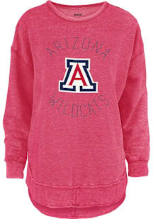 Pressbox Arizona Wildcats Womens Red Melange Crew Sweatshirt
