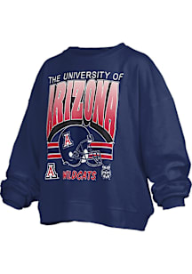 Pressbox Arizona Wildcats Womens Navy Blue Janise Crew Sweatshirt
