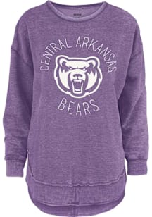 Pressbox Central Arkansas Bears Womens Purple Melange Crew Sweatshirt