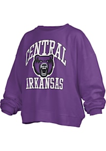 Pressbox Central Arkansas Bears Womens Purple Janise Crew Sweatshirt