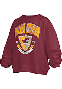 Pressbox Central Michigan Chippewas Womens Maroon Janise Crew Sweatshirt