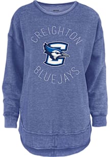 Pressbox Creighton Bluejays Womens Blue Melange Crew Sweatshirt