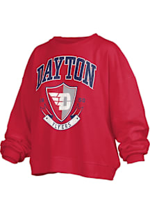 Pressbox Dayton Flyers Womens Red Janise Crew Sweatshirt