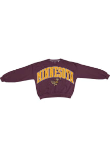 Womens Minnesota Golden Gophers Maroon Pressbox Sweeper Crew Sweatshirt