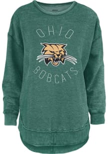 Pressbox Ohio Bobcats Womens Green Melange Crew Sweatshirt