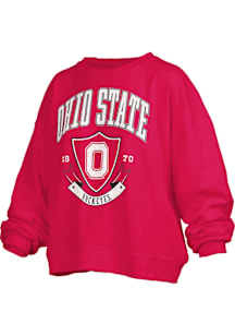 Pressbox Ohio State Buckeyes Womens Red Janise Crew Sweatshirt