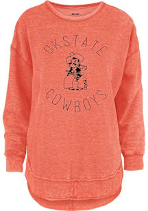 Pressbox Oklahoma State Cowboys Womens Orange Melange Crew Sweatshirt