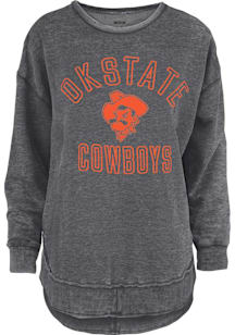 Pressbox Oklahoma State Cowboys Womens Black Melange Crew Sweatshirt