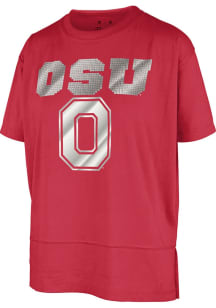 Ohio State Buckeyes Red Pressbox Teagan Short Sleeve T-Shirt