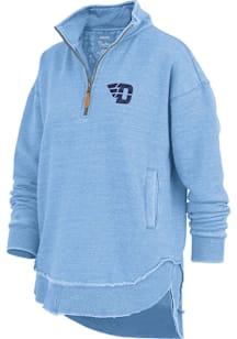 Pressbox Dayton Flyers Womens Light Blue Northfork Qtr Zip