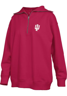 Womens Indiana Hoosiers Crimson Pressbox Thelma Qtr Zip