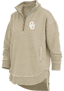 Pressbox Oklahoma Sooners Womens White Northfork Qtr Zip