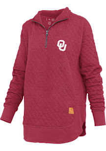 Pressbox Oklahoma Sooners Womens Crimson Roseburg Qtr Zip