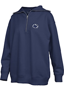 Pressbox Penn State Nittany Lions Womens Navy Blue Thelma Qtr Zip