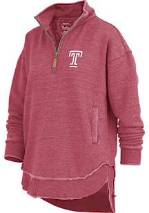 Pressbox Temple Owls Womens Crimson Northfork Qtr Zip