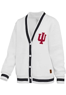 Womens Indiana Hoosiers Ivory Pressbox Watertown Long Sleeve Cardigan
