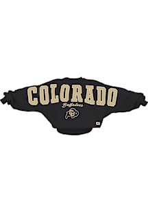 Pressbox Colorado Buffaloes Womens Black Flannigan Crew Sweatshirt