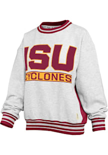 Pressbox Iowa State Cyclones Womens Ash Endzone Crew Sweatshirt