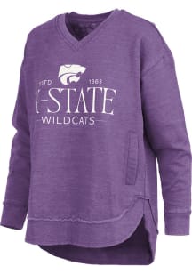 Womens K-State Wildcats Purple Pressbox Silverton Crew Sweatshirt