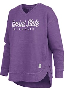 Pressbox K-State Wildcats Womens Purple East Hall Crew Sweatshirt