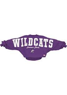 Womens K-State Wildcats Purple Pressbox Flannigan Crew Sweatshirt