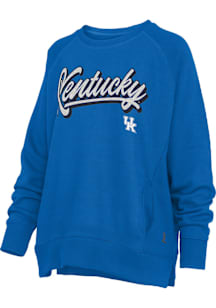 Pressbox Kentucky Wildcats Womens Blue Amore Crew Sweatshirt