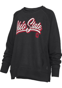 Pressbox Ohio State Buckeyes Womens Black Amore Crew Sweatshirt