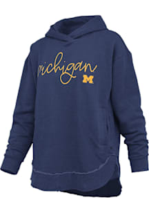 Pressbox Michigan Wolverines Womens Blue Clairmont Hooded Sweatshirt